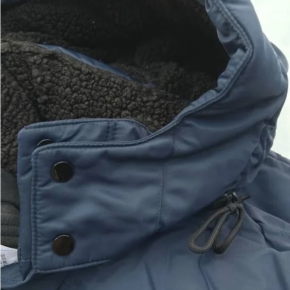 Abercrombie Fitch Mens Navy Wind Water Resistant Hooded Ultra Parka Jacket NEW - Picture 6 of 6